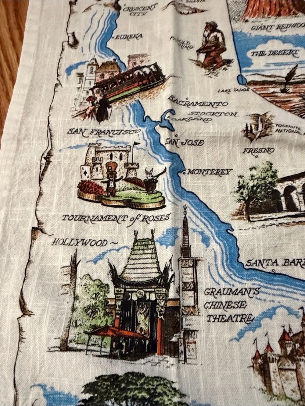 California Illustrated Tea Towel - Multi